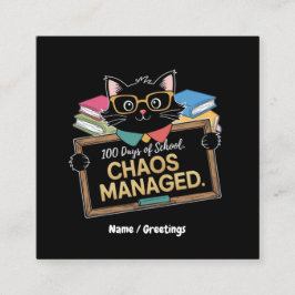 100 Schultage Wie dieser lustige Lehrer überlebt h Quadratische Visitenkarte