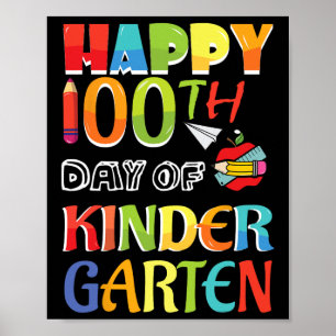 100 Schultage zum 100. Kindergartentag Poster