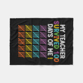 100 Schultage zum 100. Schultag Fleecedecke (Vorderseite (Horizontal))