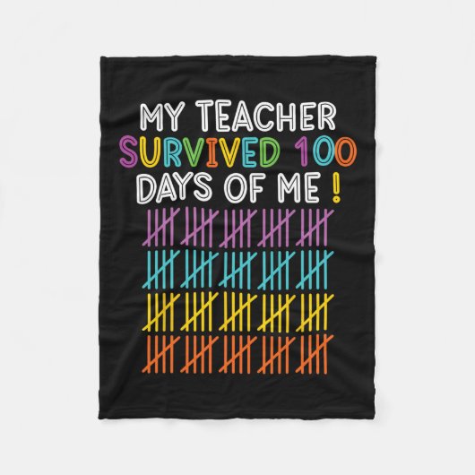 100 Schultage zum 100. Schultag Fleecedecke (Vorderseite)