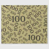 100. Schwarz/Gold Zufallszahlenmuster Große Geschenkpapier (Flach)