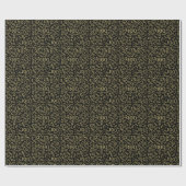 100. Schwarz/Gold Zufallszahlenmuster Klein Geschenkpapier (Flach)