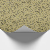 100. Schwarz/Gold Zufallszahlenmuster Klein Geschenkpapier (Ecke)
