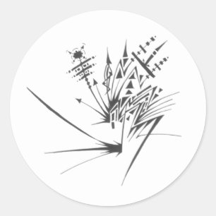 100 Schwarz-Weiß-Abstrakte Stammes-Tattoo-Kunst Runder Aufkleber
