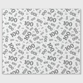 100. Schwarz/Weiß Random Number Pattern Mittel Geschenkpapier (Flach)