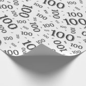 100. Schwarz/Weiß Random Number Pattern Mittel Geschenkpapier (Ecke)
