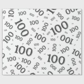 100. Schwarz/Weiß-Random-Zahlenmuster groß Geschenkpapier (Flach)