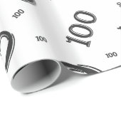 100. Schwarz/Weiß-Random-Zahlenmuster groß Geschenkpapier (Rolleneckpunkt)