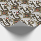 [100] Schwarzer und Gold Heiliger Ostdrache Geschenkpapier (Ecke)