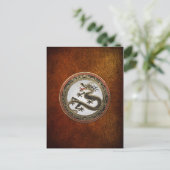 [100] Schwarzer und Gold Heiliger Ostdrache Postkarte (Stehend Vorderseite)
