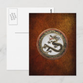 [100] Schwarzer und Gold Heiliger Ostdrache Postkarte (Vorne/Hinten)