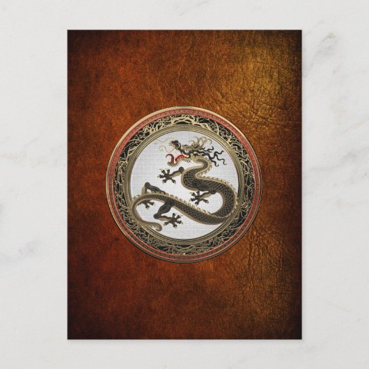 [100] Schwarzer und Gold Heiliger Ostdrache Postkarte (Vorderseite)