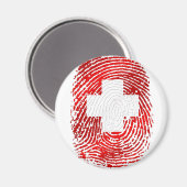 100% Schweizer DNA-Fingerabdruck Schweiz Flaggenge Magnet (Vorderseite/Rückseite)