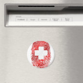 100% Schweizer DNA-Fingerabdruck Schweiz Flaggenge Magnet (In Situ (Geschirrspüler))