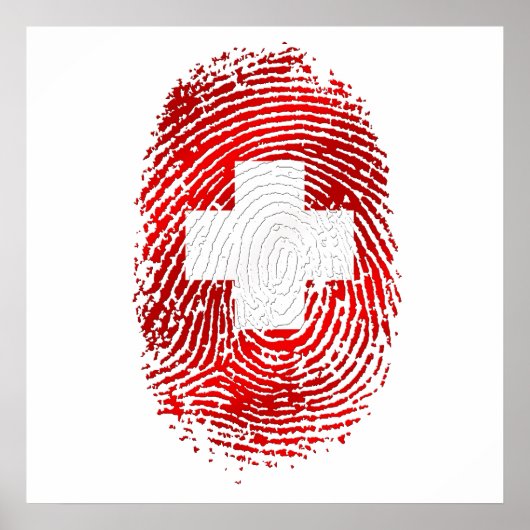 100% Schweizer DNA-Fingerabdruck Schweiz Flaggenge Poster (Vorne)