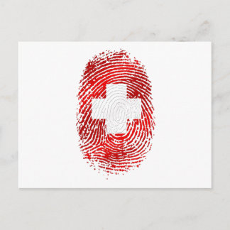 100% Schweizer DNA-Fingerabdruck Schweiz Flaggenge Postkarte
