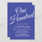 100 Script Lavender Lila 100. Geburtstag Einladung (Vorne/Hinten)