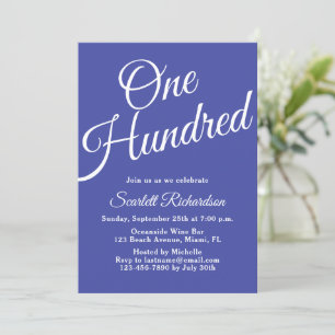 100 Script Lavender Lila 100. Geburtstag Einladung