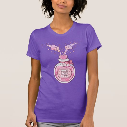 100% Self-Love Potion – Cute Kawaii Confidence T-Shirt (Vorderseite)