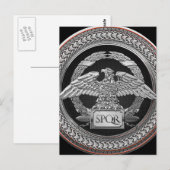 [100] Silberrömischer Kaiseradler über Medallion Postkarte (Vorne/Hinten)