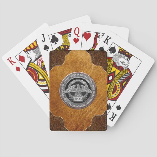 [100] Silberrömischer Kaiseradler über Medallion Spielkarten (Rückseite)