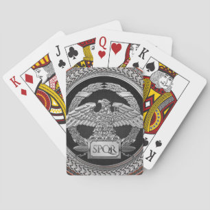 [100] Silberrömischer Kaiseradler über Medallion Spielkarten