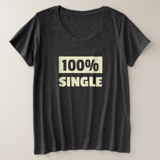 100 % Single Große Größe T-Shirt (Design vorne)