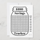 100 $ Sparquote Tracker Mason Jar Haushaltsziffer Einladung (Vorderseite)