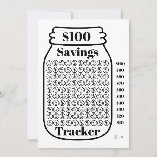 100 $ Sparquote Tracker Mason Jar Haushaltsziffer Einladung (Vorderseite)