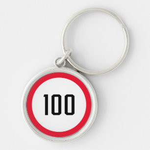 100-Speed-Limit-Rundverkehrszeichen   SCHLÜSSELANH Schlüsselanhänger