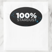 100% Stardust Ovaler Aufkleber (Tasche)