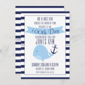 100. Tag Boys Nautical Invitation Einladung (Vorne/Hinten)