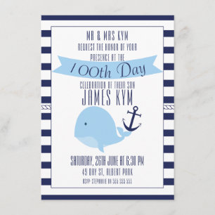 100. Tag Boys Nautical Invitation Einladung