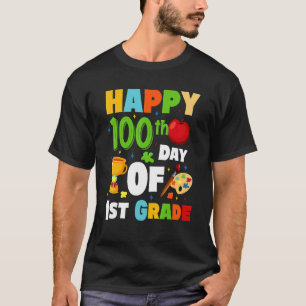 100. Tag der 1. Klasse Lehrer Kinder Glücklich 100 T-Shirt
