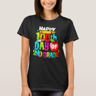 100. Tag der 2. Klasse Lehrer Kinder glücklich 100 T-Shirt