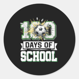 100. Tag der Schul-Fußballmannschaft Jungen Runder Aufkleber
