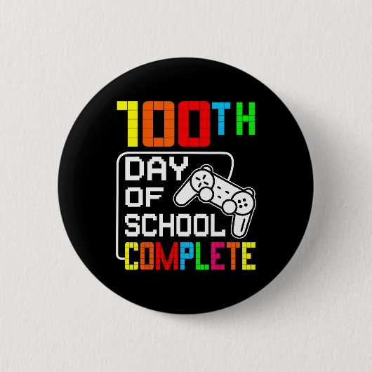 100. Tag der Schule Abschluss Video Game Studenten Button (Vorderseite)
