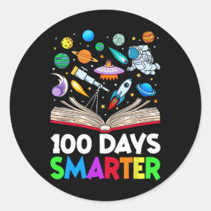 100. Tag der Schule Astronauten Bücher Raum 100 Ta Runder Aufkleber