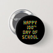 100. Tag der Schule Bausteine Lehrer Kinder Button (Vorne & Hinten)
