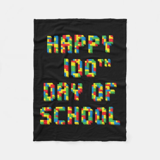 100. Tag der Schule Bausteine Lehrer Kinder Fleecedecke (Vorderseite)