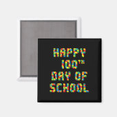 100. Tag der Schule Bausteine Lehrer Kinder Magnet (Vorderseite/Rückseite)