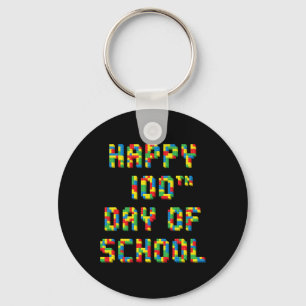 100. Tag der Schule Bausteine Lehrer Kinder Schlüsselanhänger