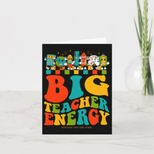 100. Tag der Schule Big Teacher Energie Groovy Hip Karte