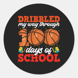 100. Tag der Schule Boys Basketball 100 Tage SC Runder Aufkleber