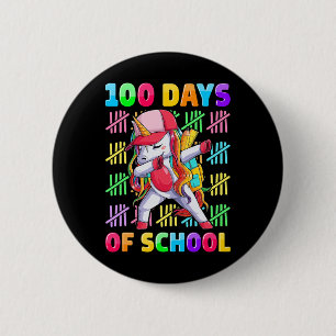 100. Tag der Schule Einhorn für Mädchen Kinder Glü Button