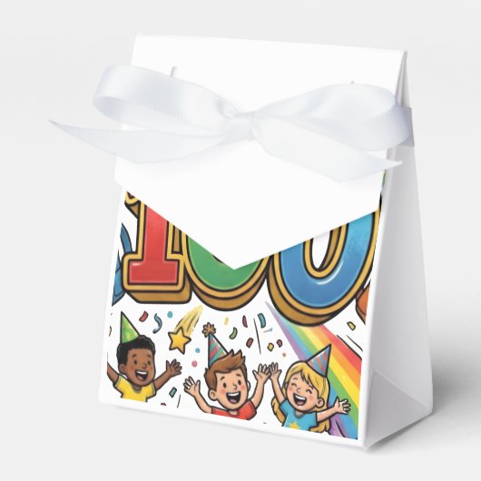 100. Tag der Schule Farbige Feierdesign – Geschenkschachtel (Vorderseite)