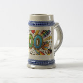100. Tag der Schule Farbige Feierdesigns – Bierglas (VorderseiteRechts)