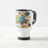 100. Tag der Schule Farbige Feierdesigns – Reisebecher (VorderseiteRechts)