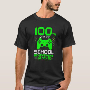 100. Tag der Schule Gamer Lehrer Kinder glücklich  T-Shirt
