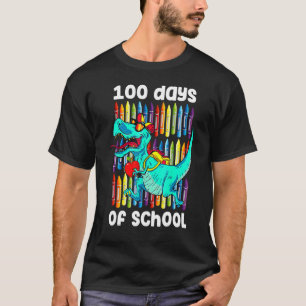 100. Tag der Schule Jungen Kinder Dino 100 Tage Di T-Shirt